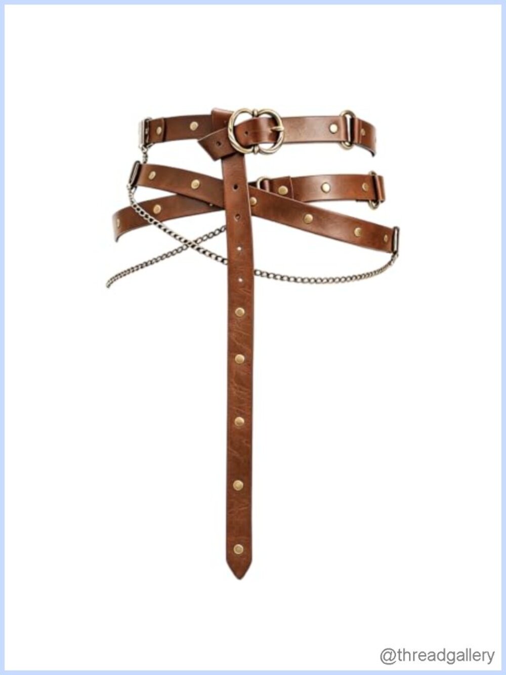Medieval Pirate Chain Belt Adjustable Leather Viking Ren Faire Costume Accessory